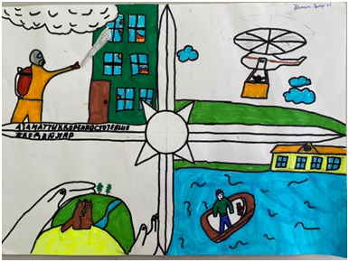 1-наурыз Дүниежүзілік азаматтық қорғаныс күніне арналған «Азаматтық қорғаныс, төтенше жағдайлар » тақырыбында сурет байқауы өтті.