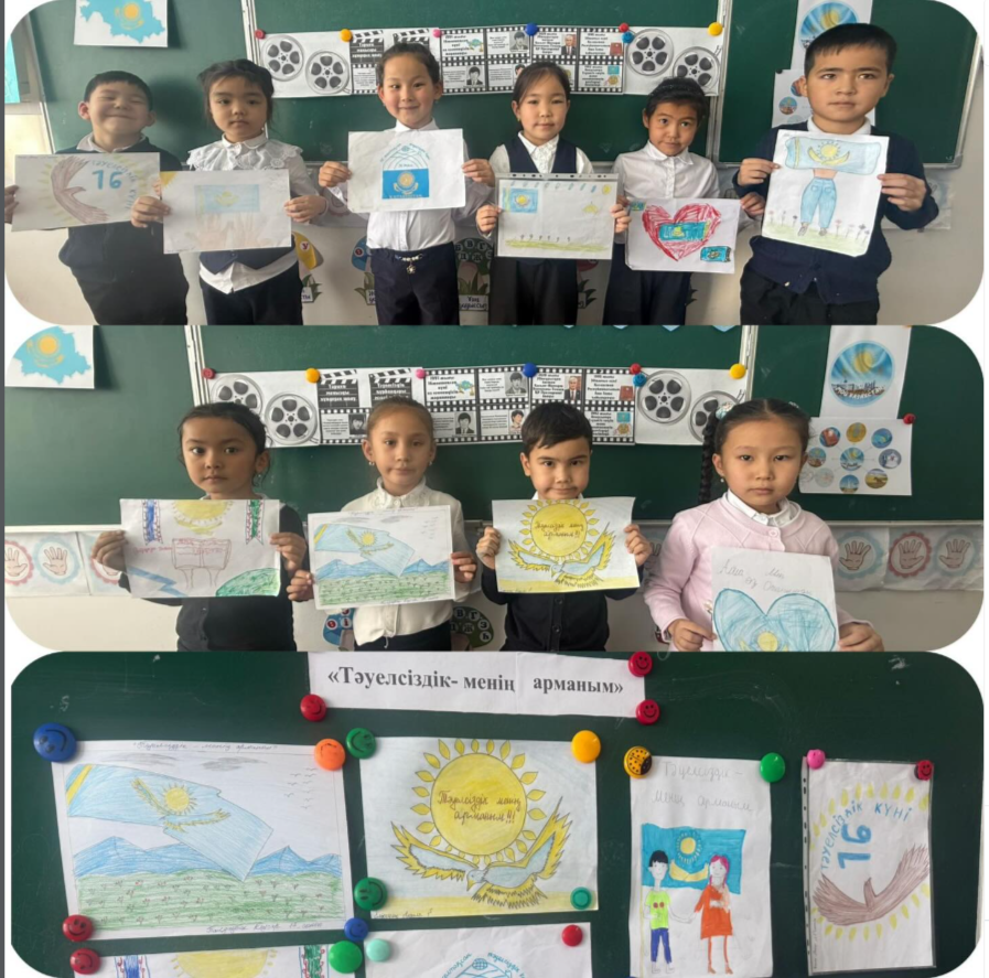 10 желтоқсан күні 1”Б” сынып оқушыларымен “Тәуелсіздік- менің арманым” атты сурет көрмесі ұйымдастырылды.