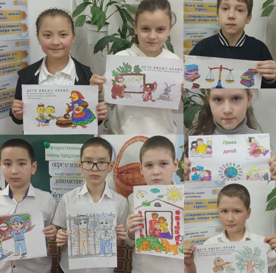 В 3 «В» классе прошла выставка рисунков на тему «Я выбираю закон